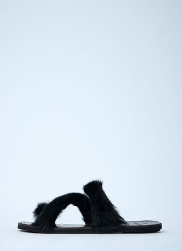 Dries Van Noten Wooled Leather Sandals Black dvn0160031