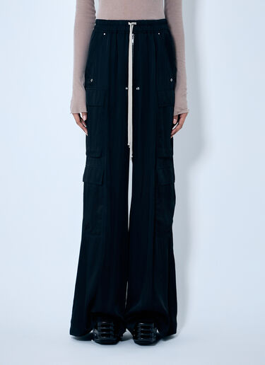 Rick Owens Satin Cargo Pants Black ric0259029