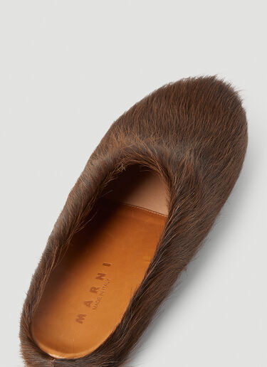 Marni Fussbett Sabot Hairy Mules Brown mni0153013