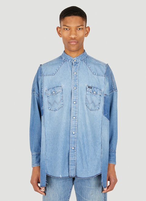 Yohji Yamamoto Patchwork Bandana Denim Shirt Black yoy0152010