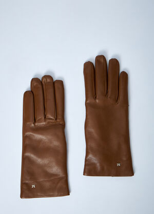 Max Mara Leather Gloves Brown max0261034