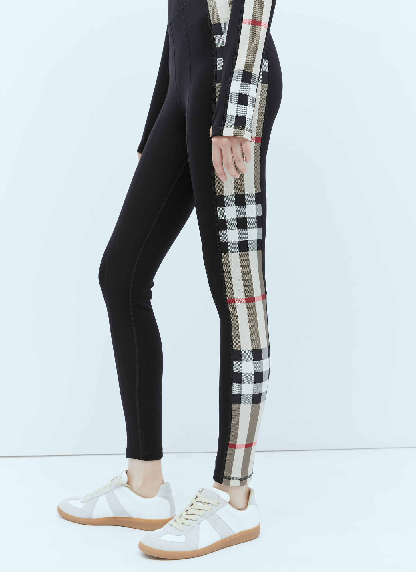 BURBERRY CHECK PANEL LEGGINGS