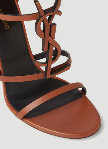 Cassandra Heeled Sandals Saint Laurent Cassandra Heeled Sandals Brown sla0251168