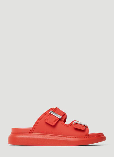 Alexander McQueen Twin Strap Rubber Sandals Red amq0252009