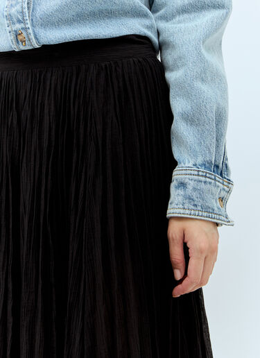 TOTEME Crinkled Plissé Skirt Black tot0257017