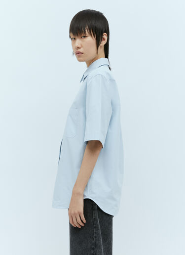 TOTEME Short Sleeve Poplin Shirt Blue tot0256016