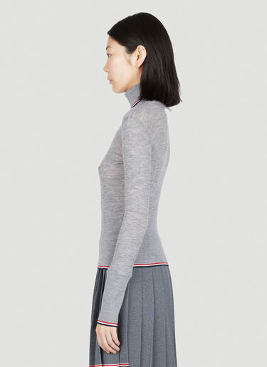 Thom Browne ファインニット・ロールネック・ウール・セーター グレー thb0253010