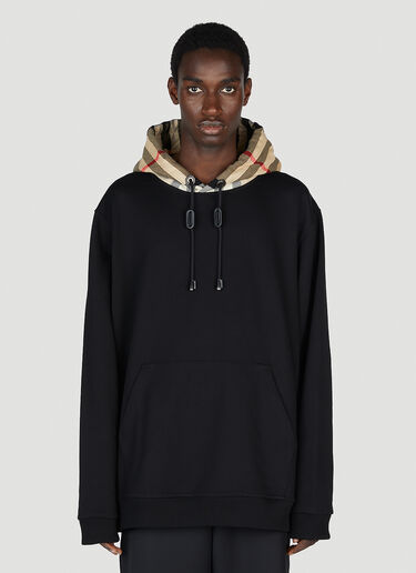 Burberry Check Hooded Sweatshirt Black bur0153014