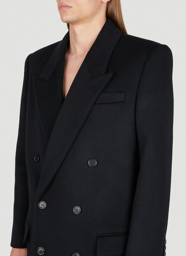Saint Laurent Extra Long Wool Coat Black sla0154012