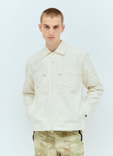 Stone Island Ghost Zip-Up Jacket Cream sto0156005