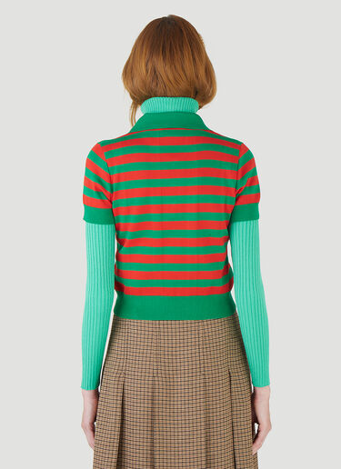 Gucci Striped Polo Sweater Green guc0245036