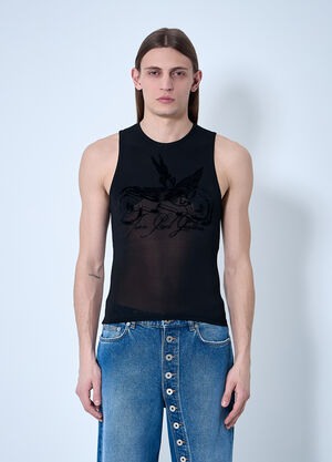 Jean Paul Gaultier Mesh Tattoo Tank Top Black jpg0160003