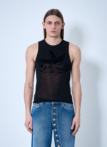Jean Paul Gaultier タトゥーメッシュタンクトップ  ブラック jpg0160003