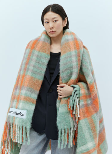 Acne Studios 大号格纹围巾 橙 acn0254044