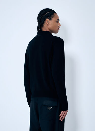 Saint Laurent Wool Polo Shirt Black sla0159008