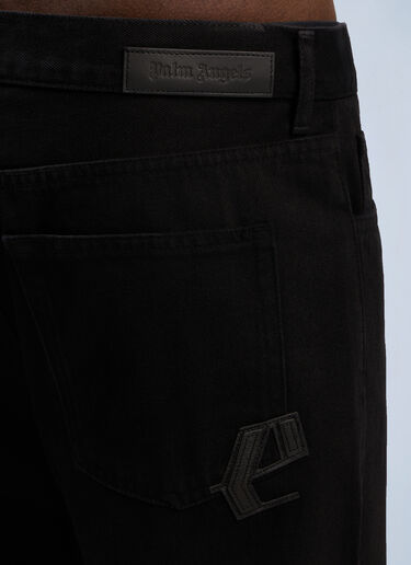 Logo Patch Straight Jeans Palm Angels Logo Patch Straight Jeans Black pma0162069