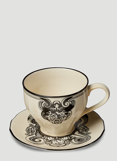 Gucci Set of Two Star Eye Demitasse Cup and Saucer White wps0644017