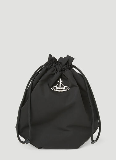 Vivienne Westwood Re Nylon Drawstring Pouch Bag Black vvw0253031