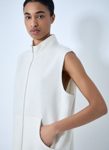 RIER Sleeveless Zip Vest White rrr0264007