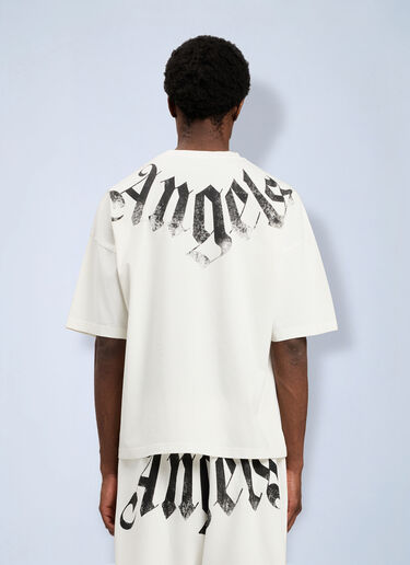 LN-CC® - Palm Angels: Big Neck Logo Loose T-Shirt - White Palm Angels Big Neck Logo Loose T-Shirt White pma0164060