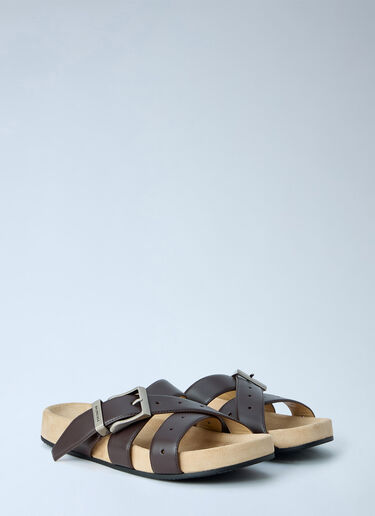 Balenciaga Belt Leather Sandals Brown bal0164016