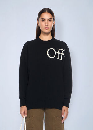 Off-White Bookish Logo Knit Sweater Black ofw0262036
