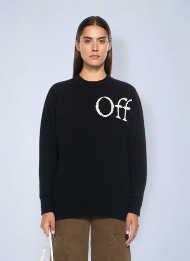 Bookish Logo Knit Sweater Off-White Bookish Logo Knit Sweater Black ofw0262036
