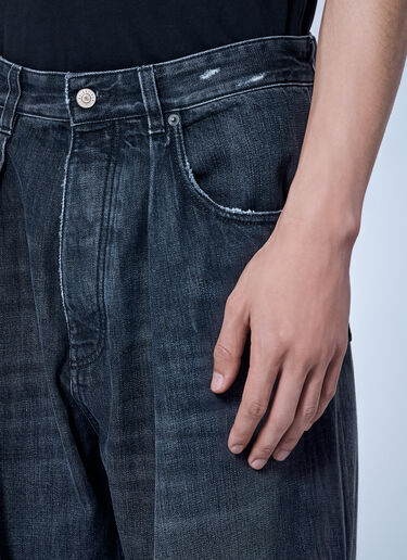 LN-CC® - Balenciaga: Pleated Baggy Jeans - Grey Balenciaga Pleated Baggy Jeans Grey bal0166010