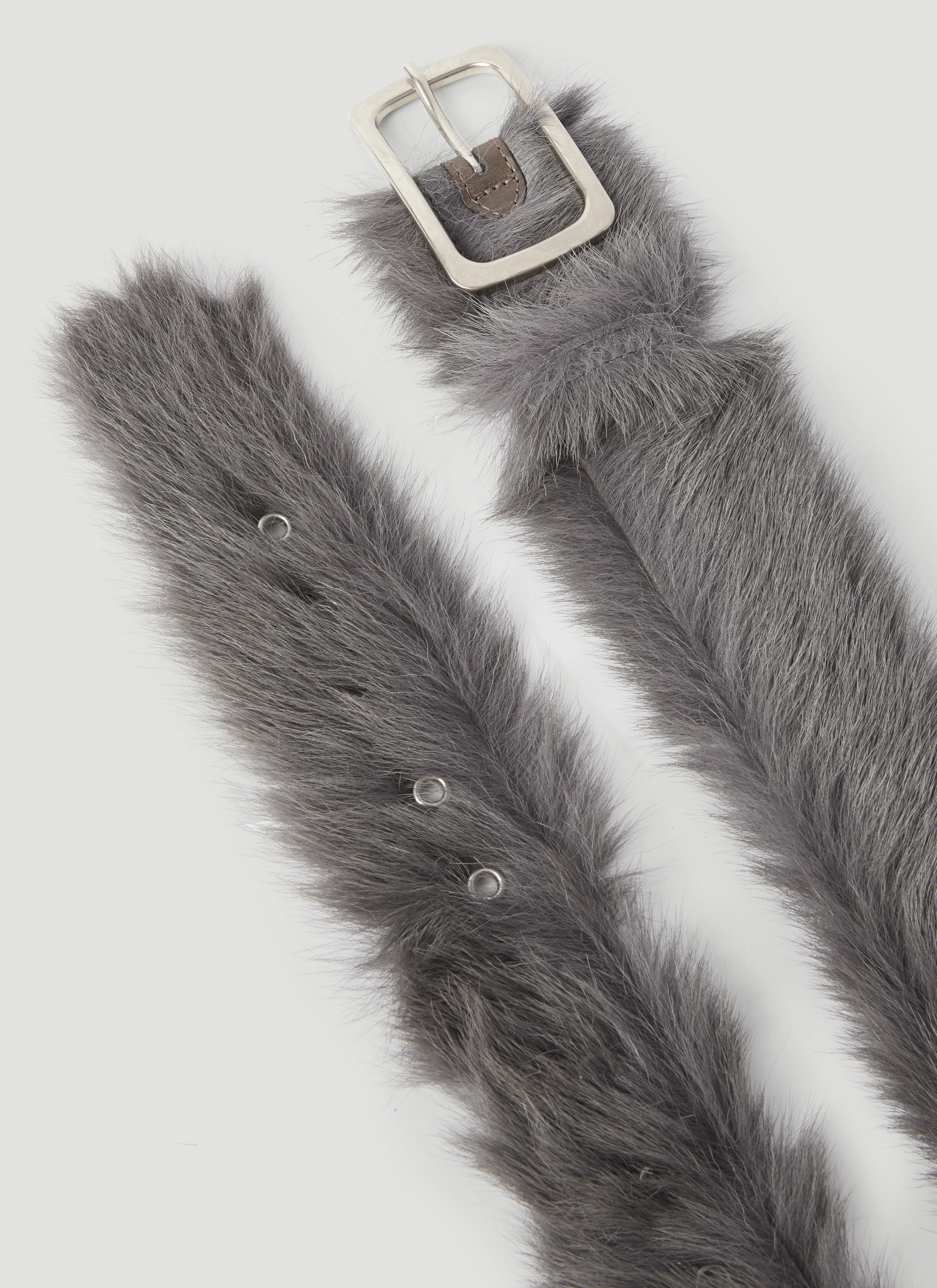 小物 Archive Dries Van Noten Silver Belt Dries Van Noten Men's' Pony Hair Belt in Grey | LN-CC®