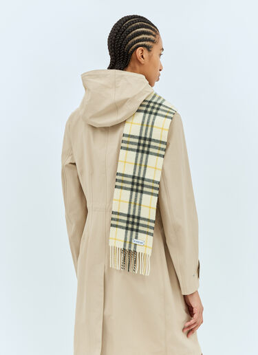 Burberry Narrow Check Cashmere Scarf Cream bur0358001