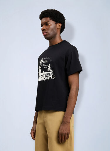 LN-CC® - Palm Angels: Palm Statement T-Shirt - Black Palm Angels Palm Statement T-Shirt Black pma0164120