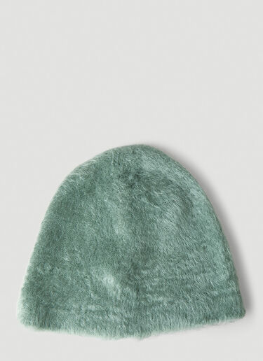 Jil Sander Silk Beanie Hat Green jil0149018
