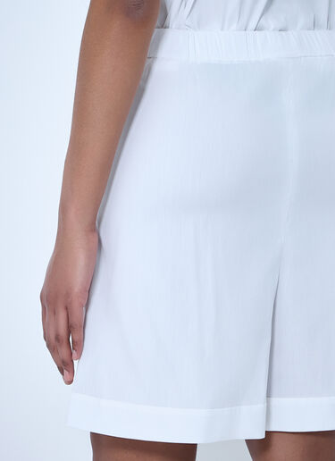 Max Mara Pleated High-Waist Shorts White max0264055