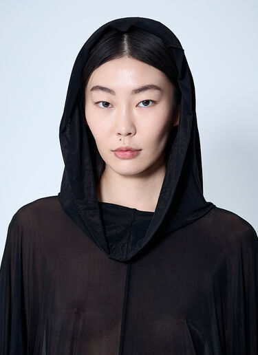 Rick Owens 连帽长袍上衣  黑色 ric0260009