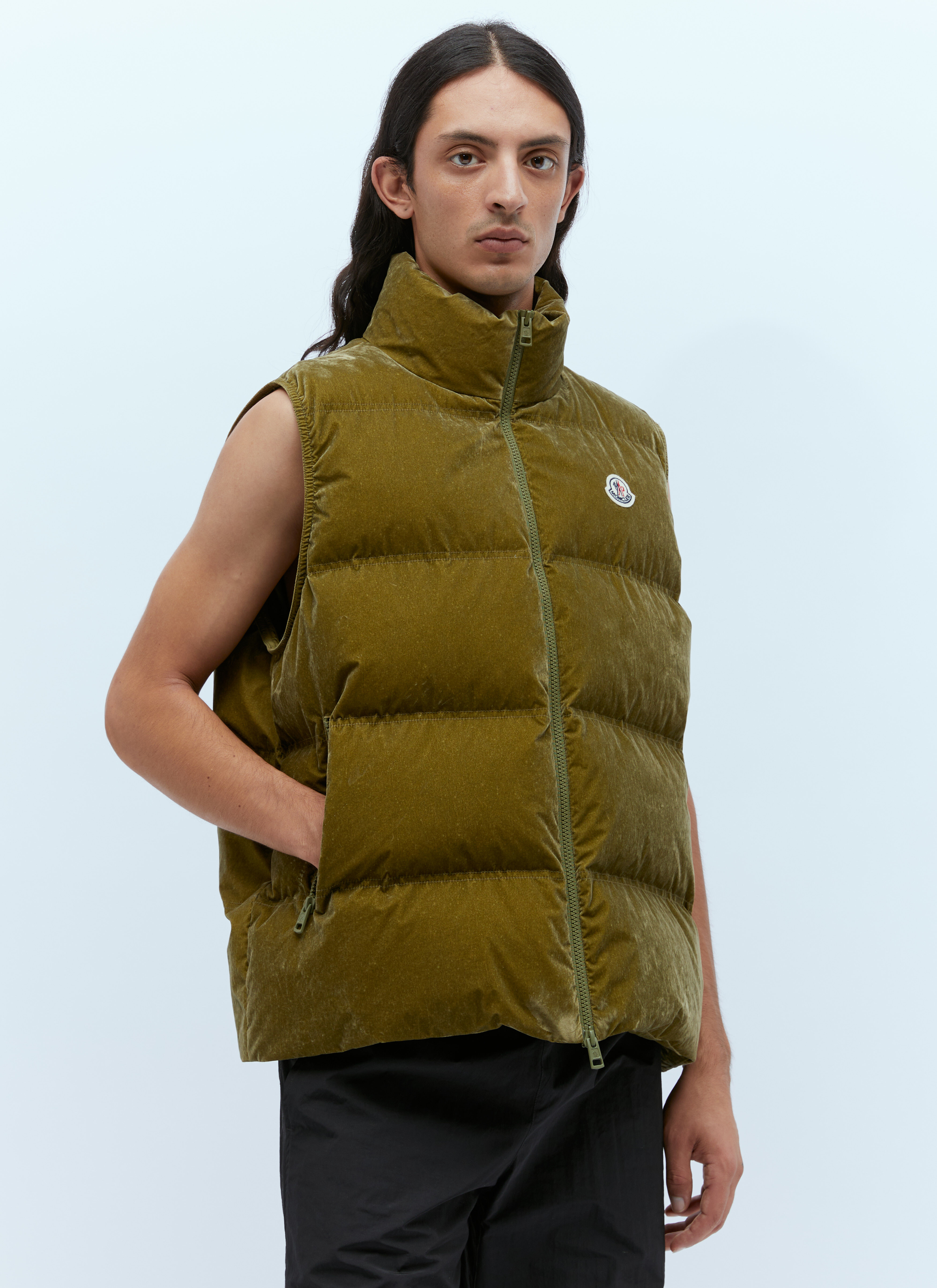 Moncler gilet green discount