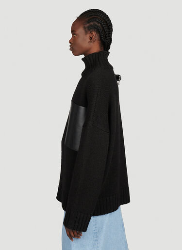 Leather Patch Pocket Sweater JW Anderson Leather Patch Pocket Sweater Black jwa0253012