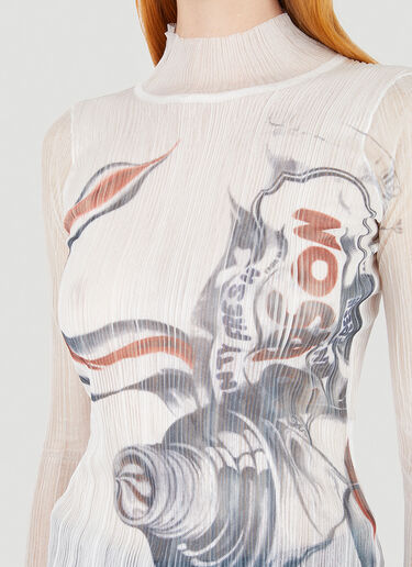 JW Anderson 透明褶皱印花衬托上衣 白色 jwa0246025