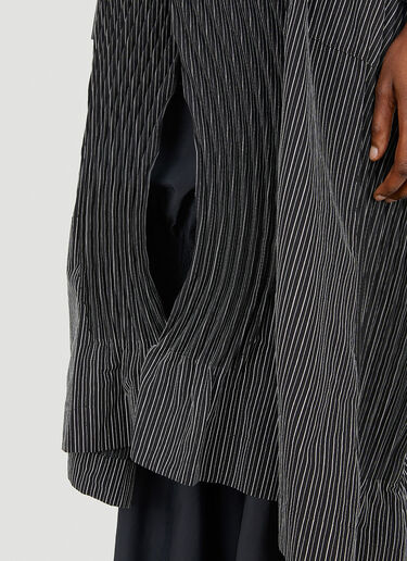 Issey Miyake Ripples Stripe Coat Black ism0248005