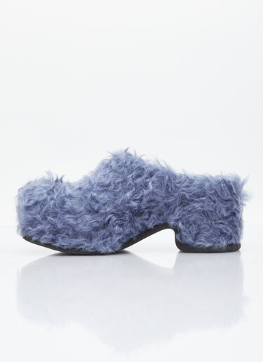 Dries Van Noten フェイクファークロッグ ブルー dvn0254031