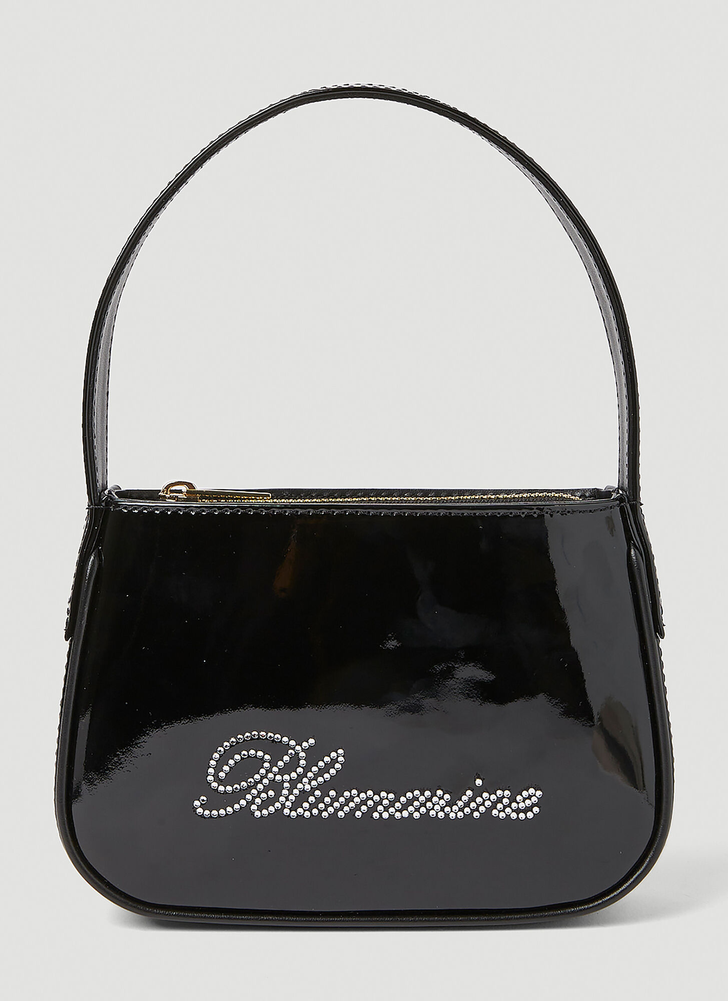 Blumarine Logo Embellished Shoulder Bag In Black
