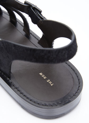 The Row Pablo Ponyhair Sandals Black row0253035