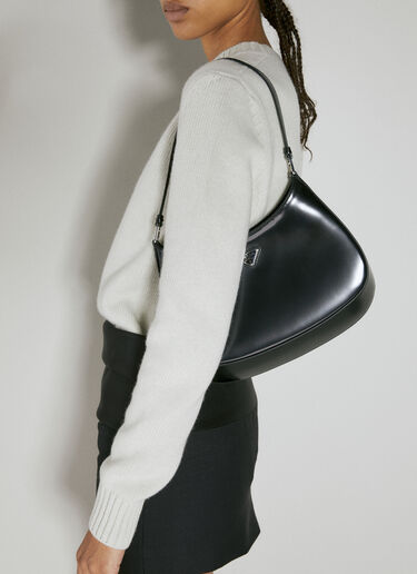 Prada Cleo Leather Shoulder Bag Black pra0254029