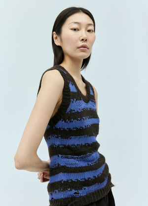 Acne Studios Distressed Stripe Top Purple acn0255005