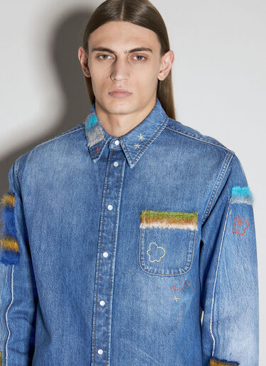 Marni Mohair Patches Denim Shirt Blue mni0155002