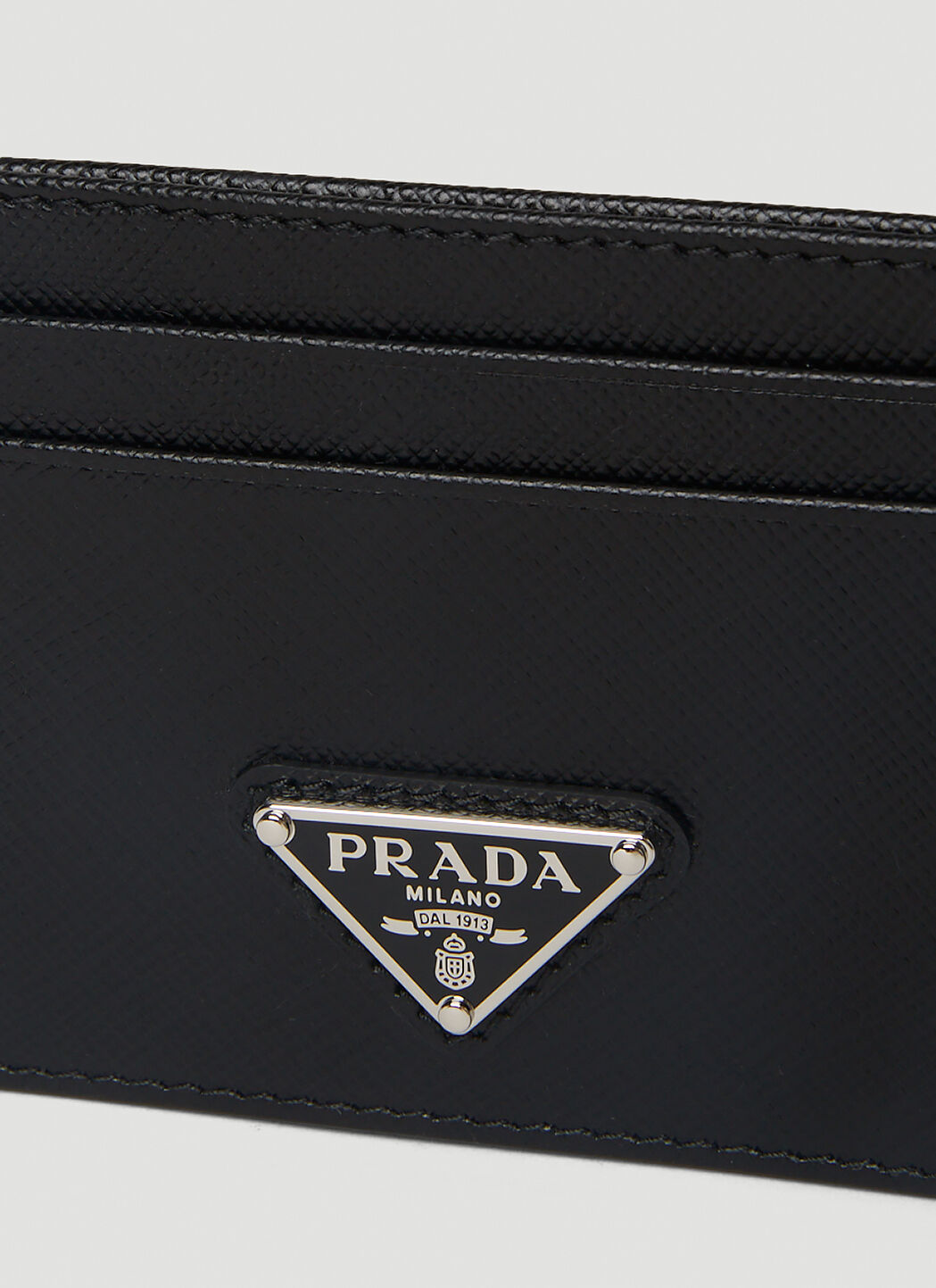 Prada Triangle Card Holder in Black LN CC
