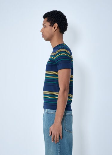 Miu Miu Striped Cotton Jersey T-Shirt Blue miu0164008