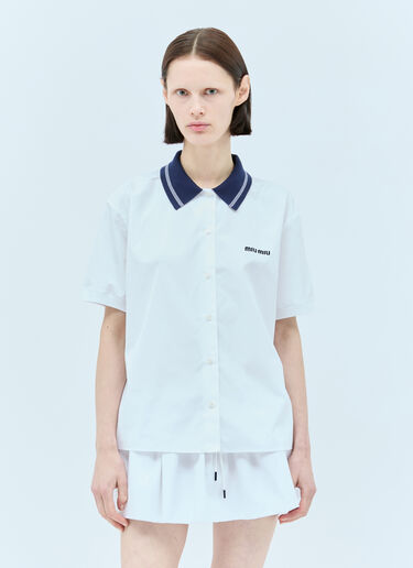Miu Miu Short Sleeve Poplin Shirt White miu0257012