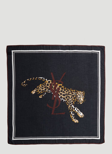Leopard Print Square Scarf Saint Laurent Leopard Print Square Scarf Black sla0252101