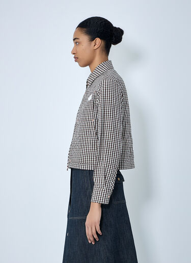 Moncler Gingham Check Shirt Jacket Brown mon0264019