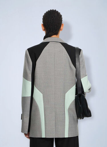 LN-CC® - Off-White: Stretch Color Block Blazer - Grey Off-White Stretch Color Block Blazer Grey ofw0264058